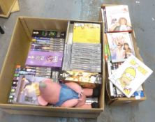 A GOOD SELECTION OF DVD's/CD's MAINLY; DOCTOR WHO AND LIKELY LADS, LITTLE BRITAIN, THE SIMPSONS MOV