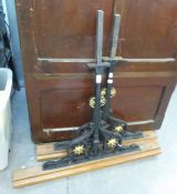 ECCLESIASTIC INTEREST; A PAIR OF VICTORIAN CAST IRON BALUSTERS FOR A CHURCH KNEELER RAIL, 34 3/4" (
