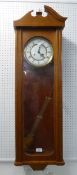 A MODERN MAHOGANY CASED ‘VIENNA’ WALL CLOCK, WITH 8 DAYS SPRING DRIVEN MOVEMENT (AS FOUND)