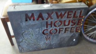 MAXWELL HOUSE; SCRATCH BUILT ILLUMINATED MAXWELL HOUSE COFFEE SIGN, UNTESTED