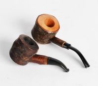 FRENCH VINTAGE RUSTIC TOBACCO PIPE, the bowl base incised - Real cherry, made in France, White Cross