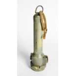 G E C PROBABLY ROYAL NAVY SAFETY TORCH with suspension ring and braided belt attachment, the torch