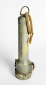 G E C PROBABLY ROYAL NAVY SAFETY TORCH with suspension ring and braided belt attachment, the torch