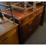 A MAHOGANY CHEST OF DRAWERS, HAVING TWO SHORT OVER TWO LONG DRAWERS WITH THREE SECRET DRAWERS ABOVE,