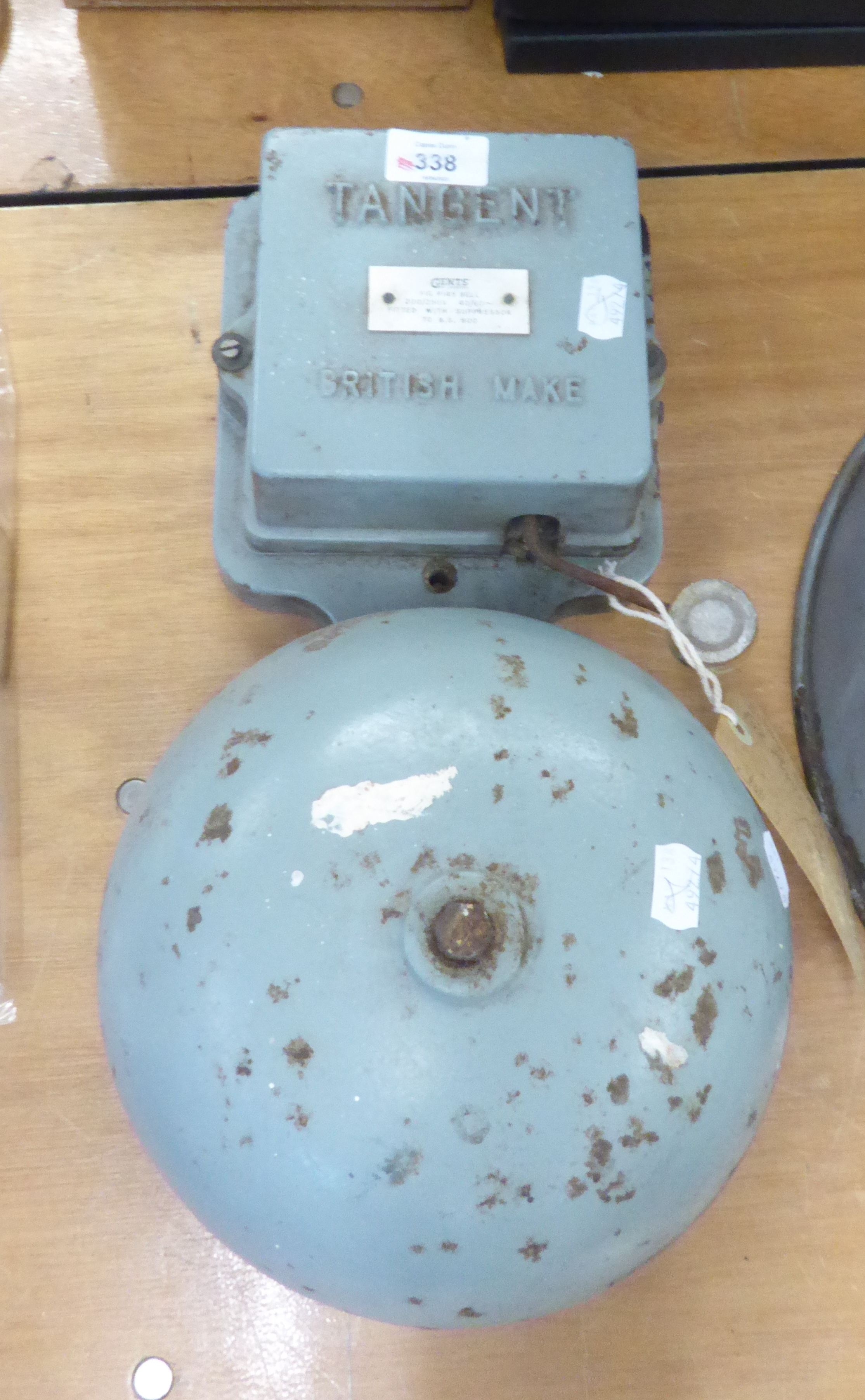 ALARM BELL - MID TWENTIETH CENTURY GPO APPROVED TANGENT BELL SYSTEM BY GENTS OF LEICESTER, 18" (