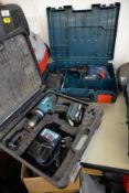 A BOSCH GBH 18V-21 PROFESSIONAL CORDLESS HAMMER DRILL, WITH CHARGER IN CASE, TOGETHER WITH A