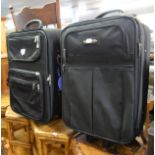 LOCOMOTOR DARK GREY CANVAS SUITCASE AND ANOTHER SIMILAR SUITCASE (2)
