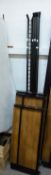 WALL MOUNTED CLOTHING SHOP DISPLAY RACK, COMPRISING FOUR RAILS AND THREE SHELVES 6' (183cm) high AND