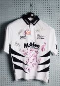 RUGBY: Team signed Sale Sharks rugby shirt from the 95/96 season, plus a Salford City Reds team