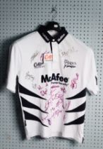 RUGBY: Team signed Sale Sharks rugby shirt from the 95/96 season, plus a Salford City Reds team