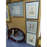 WILLIAM RUSSELL FLINT LIMITED EDITION COLOUR PRINT 523/850 AND THREE 'LADIES OF FASHION' PRINTS