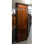 19TH CENTURY MAHOGANY DOUBLE CORNER CUPBOARD, WITH TALL SINGLE DOOR CUPBOARD OVER A SMALL DOOR TO