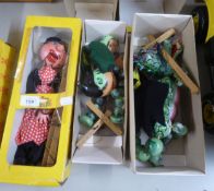 THREE PELHAM STRING PUPPETS, ‘WITCH’, ‘MOTHER DRAGON’ AND ‘BABY DRAGON’, ALL BOXED