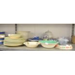PART SET OF RATE CLOVERLEAF/TG GREEN LIME GREEN CORNISHWARE, VIZ SMALL AND LARGER PLATE WITH 2