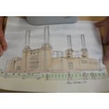 TWO UNFRAMED WATERCOLOURS BY ROBBIE McGREGOR 2013 'BIG BEN', AND 'BATTERSEA POWER STATION' (2)