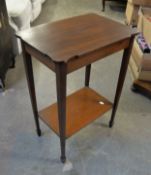 A MAHOGANY TWO TIER OBLONG OCCASIONAL TABLE