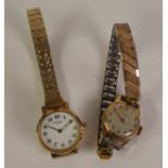 LADY’S ROTARY QUARTZ GILT METAL BRACELET WATCH; and a LADY’S TIMEX QUARTZ GILT METAL BRACELET