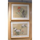 A PAIR OF CHINESE FLORAL PAINTINGS