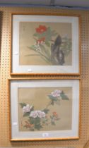 A PAIR OF CHINESE FLORAL PAINTINGS