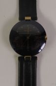 RADO LADY'S QUARTZ WRIST WATCH, the circular black ceramic dial with batons, centre seconds hand and