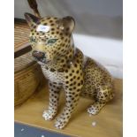 LARGE CERAMIC BABY LEOPARD, APPROX 17" (43.2cm) HIGH