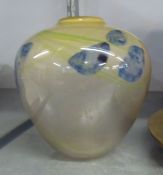 BARRY CULLEN, SMALL BUD SHAPED VASE, APPROX 5" (12.7cm) BLUE ABSTRACT PETAL DECORATION