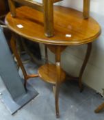 A MAHOGANY FRENCH STYLE OCCASIONAL TABLE WITH UNDERTIER