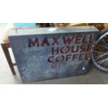 MAXWELL HOUSE; SCRATCH BUILT ILLUMINATED MAXWELL HOUSE COFFEE SIGN, UNTESTED