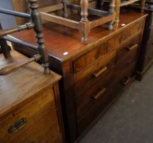 A MAHOGANY CHEST OF DRAWERS, HAVING TWO SHORT OVER TWO LONG DRAWERS WITH THREE SECRET DRAWERS ABOVE,