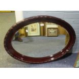 EARLY TO MID-TWENTIETH CENTURY BEVELLED OVAL MIRROR WITH EGG AND DART BORDER, 35 1/2" (90cm) high
