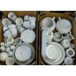 SUBSTANTIAL COLLECTION OF WHITE DINNER AND TEA WARES, INCLUDING COFFEE POT, SUGAR BOWL, 2 TUREENS