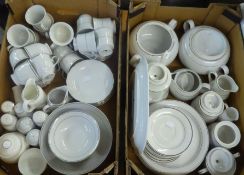 SUBSTANTIAL COLLECTION OF WHITE DINNER AND TEA WARES, INCLUDING COFFEE POT, SUGAR BOWL, 2 TUREENS