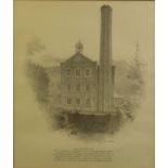 AFTER GELDART SET OF SIX BLACK AND WHITE PRINTS WITH TEXT Manchester and Environs ‘Quarry Bank Mill,