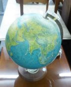 A TERRESTRIAL GLOBE, ON STAND