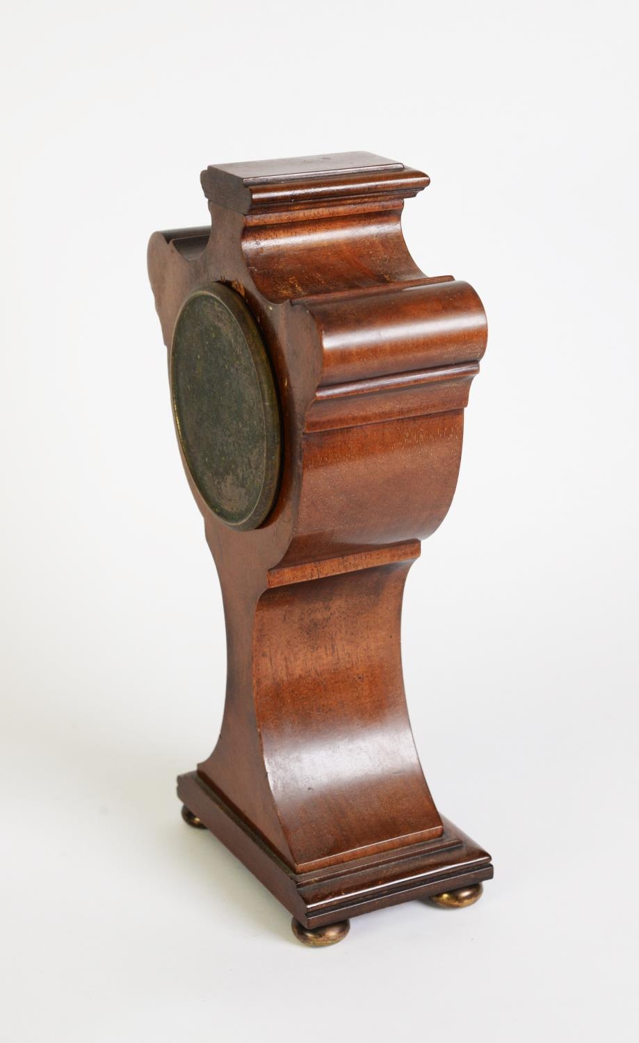EDWARDIAN INLAID MAHOGANY MANTLE CLOCK, with 3 ½” Arabic dial, drum shaped movement by Duverdry & - Image 2 of 2