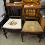 A PAIR OF 19TH CENTURY ‘SHERATON’ MAHOGANY SINGLE CHAIRS, WITH REEDED RAIL BACK, DROP-IN SEAT,