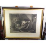 AFTER THOMAS FAED, BY F STACPOOLE ENGRAVING ‘Worn Out’ 19” x 25 ½” (48.2cm x 64.7cm) COLOUR