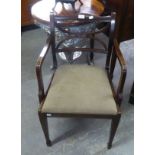 A PAIR OF REGENCY STYLE MAHOGANY CARVERS ARMCHAIRS (2)