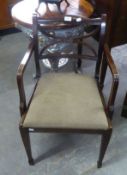 A PAIR OF REGENCY STYLE MAHOGANY CARVERS ARMCHAIRS (2)