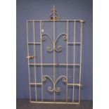 LARGE TWENTIETH CENTURY WROUGHT IRON GATE, IN WHITE PAINTED FINISH, 68 1/2" (161.5cm) high (