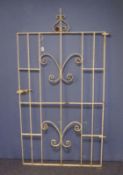 LARGE TWENTIETH CENTURY WROUGHT IRON GATE, IN WHITE PAINTED FINISH, 68 1/2" (161.5cm) high (