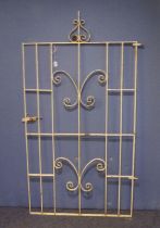 LARGE TWENTIETH CENTURY WROUGHT IRON GATE, IN WHITE PAINTED FINISH, 68 1/2" (161.5cm) high (