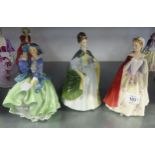 ROYAL DOULTON FIGURES TO INCLUDE; 'TOP O' THE HILL' HN 1833, 'PREMIERE' HN 2343 AND 'BESS' HN