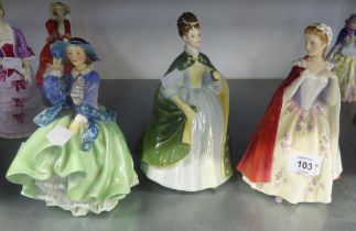 ROYAL DOULTON FIGURES TO INCLUDE; 'TOP O' THE HILL' HN 1833, 'PREMIERE' HN 2343 AND 'BESS' HN