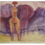 FONS VERSTREKEN (1929-2011) ETCHING INDIVIDUALLY PRINTED IN COLOUR 'Figure IV' Signed, titled and