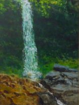 J E MARKEY (TWENTIETH/ TWENTY FIRST CENTURY) OIL PAINTING ‘An Impression of Mallyan Spout’