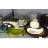 POOLE POTTERY; COLLECTION OF ASSORTED POOLE ITEMS TO INCLUDE; WILDLIFE PLATES, DOLPHIN, GINGER JARS,