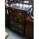 A MAHOGANY CHEST OF FOUR LONG DRAWERS, 1’11” WIDE (A.F.)