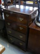 A MAHOGANY CHEST OF FOUR LONG DRAWERS, 1’11” WIDE (A.F.)