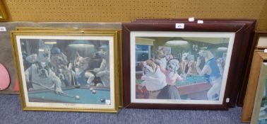 AFTER ARTHUR SARNOFF; SET OF THREE AND A PAIR OF ANTHROPOMORPHIC DOG PICTURES (5)